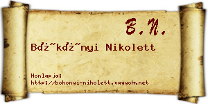 Bökönyi Nikolett névjegykártya