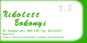 nikolett bokonyi business card